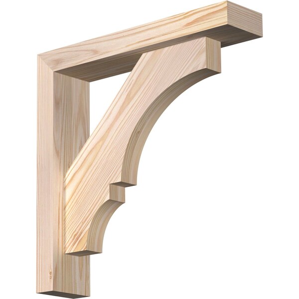 Ekena Millwork Balboa Block Smooth Bracket w/ Offset Brace, Douglas Fir, 3 1/2"W x 16"D x 16"H BKT0402X16X16BOA05SDF - main